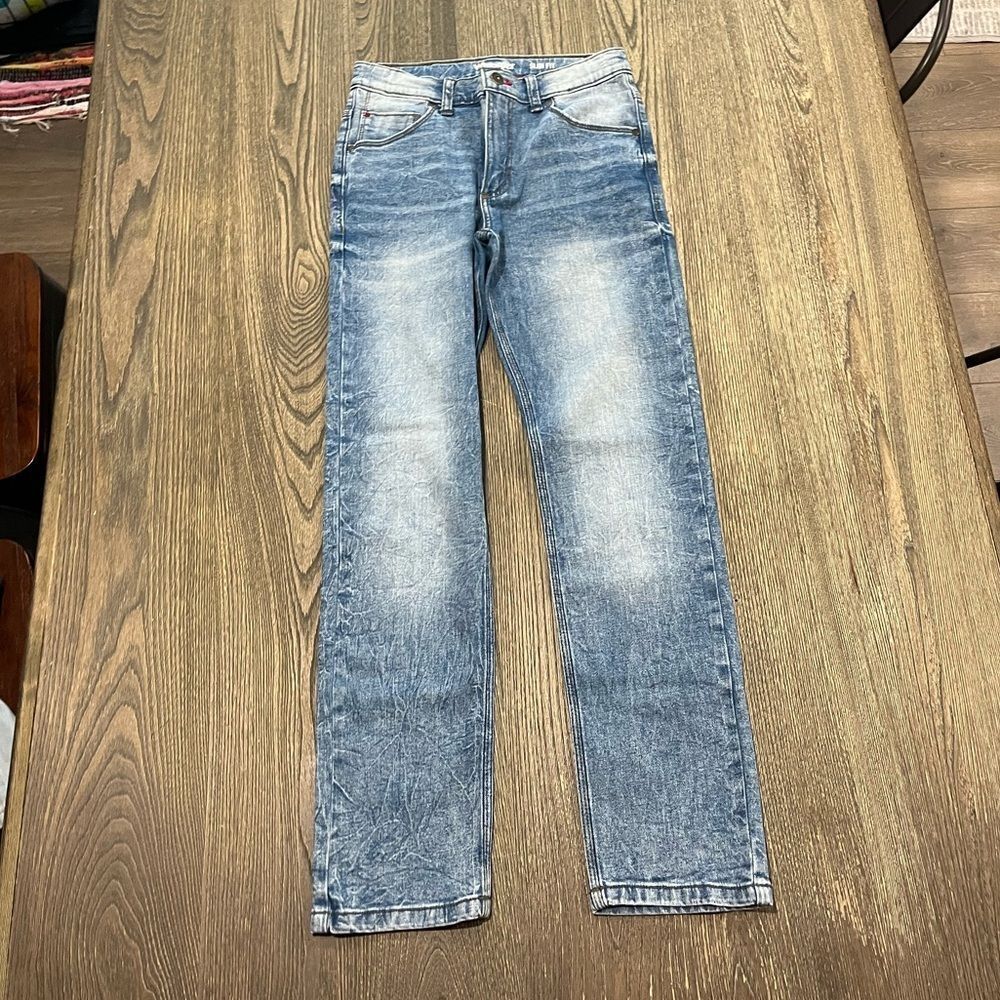 Wrangler Tapered Jeans Slim Fit Stretch Pockets Denim Medium Wash Boys Size 14R